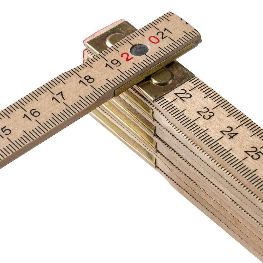 Ruler, in birch wood, folding, Ezio