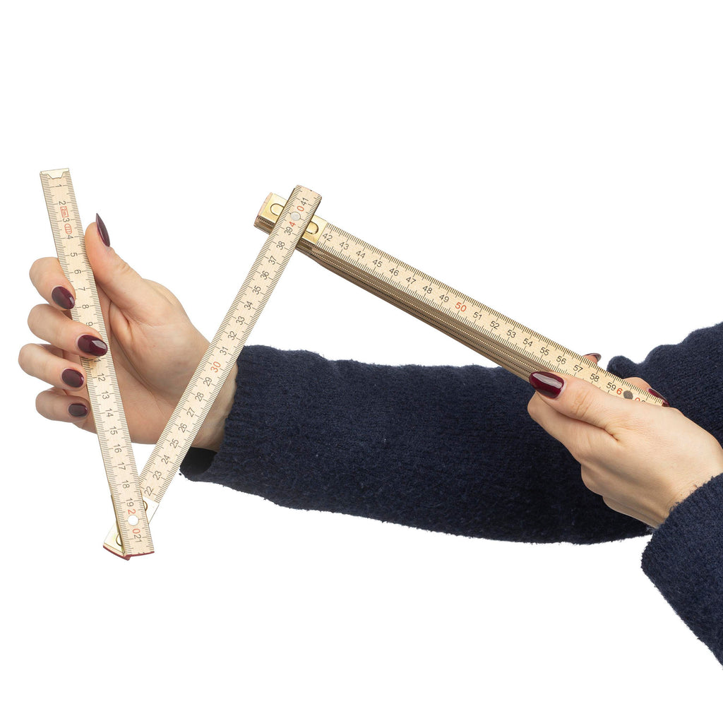 Ruler, in birch wood, folding, Ezio
