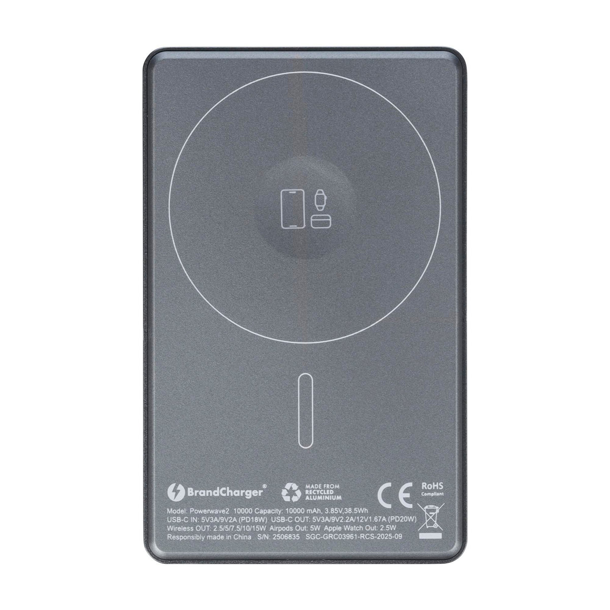 BrandCharger power bank Powerwave 2 | Recycled | 10,000 mAh