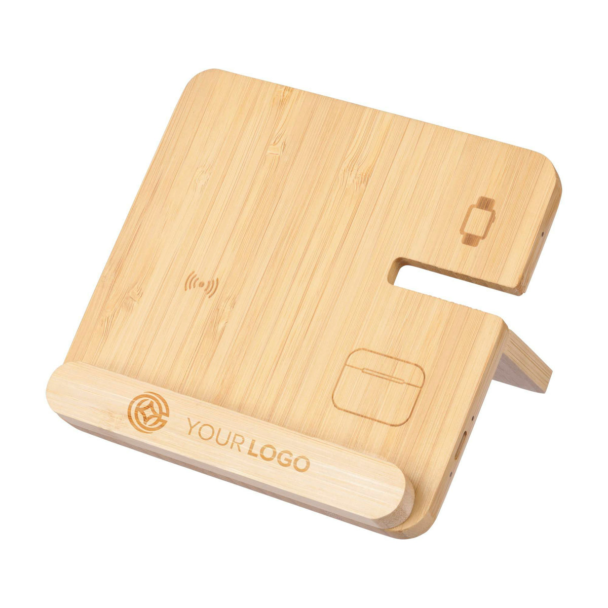 Wireless charger Tribu | Recycled bamboo | 3-in-1