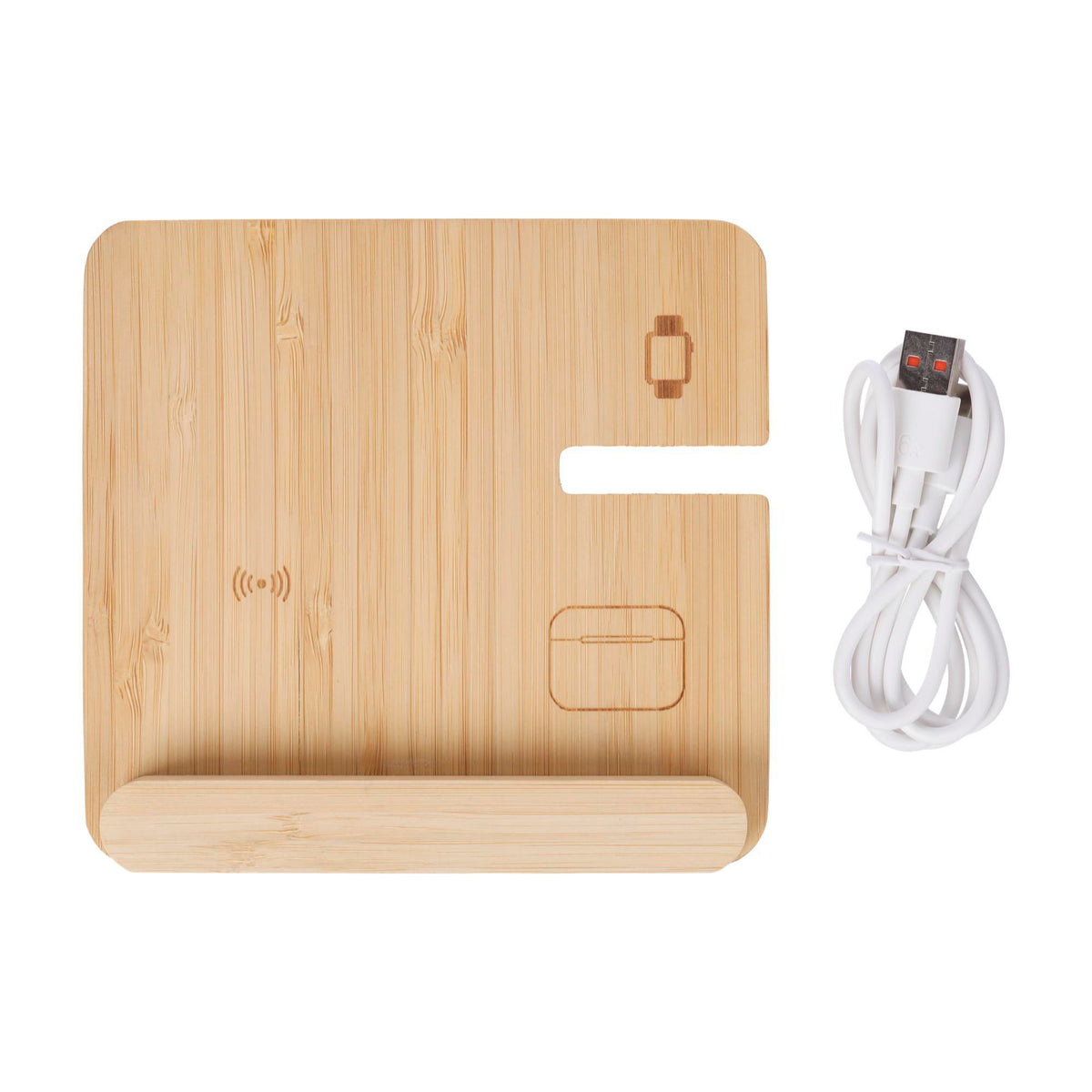 Wireless charger Tribu | Recycled bamboo | 3-in-1