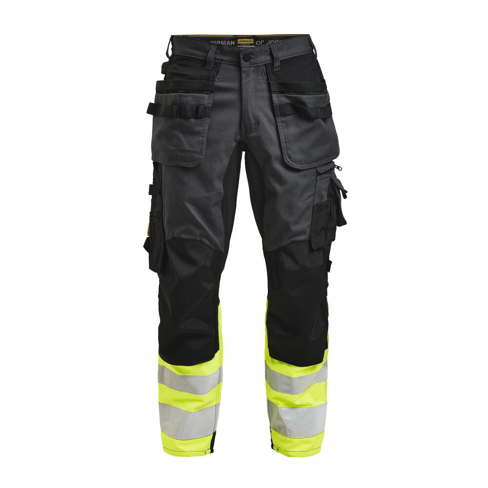 2134 Hantverksbyxa Core Stretch Varsel – mörkgrå/gul