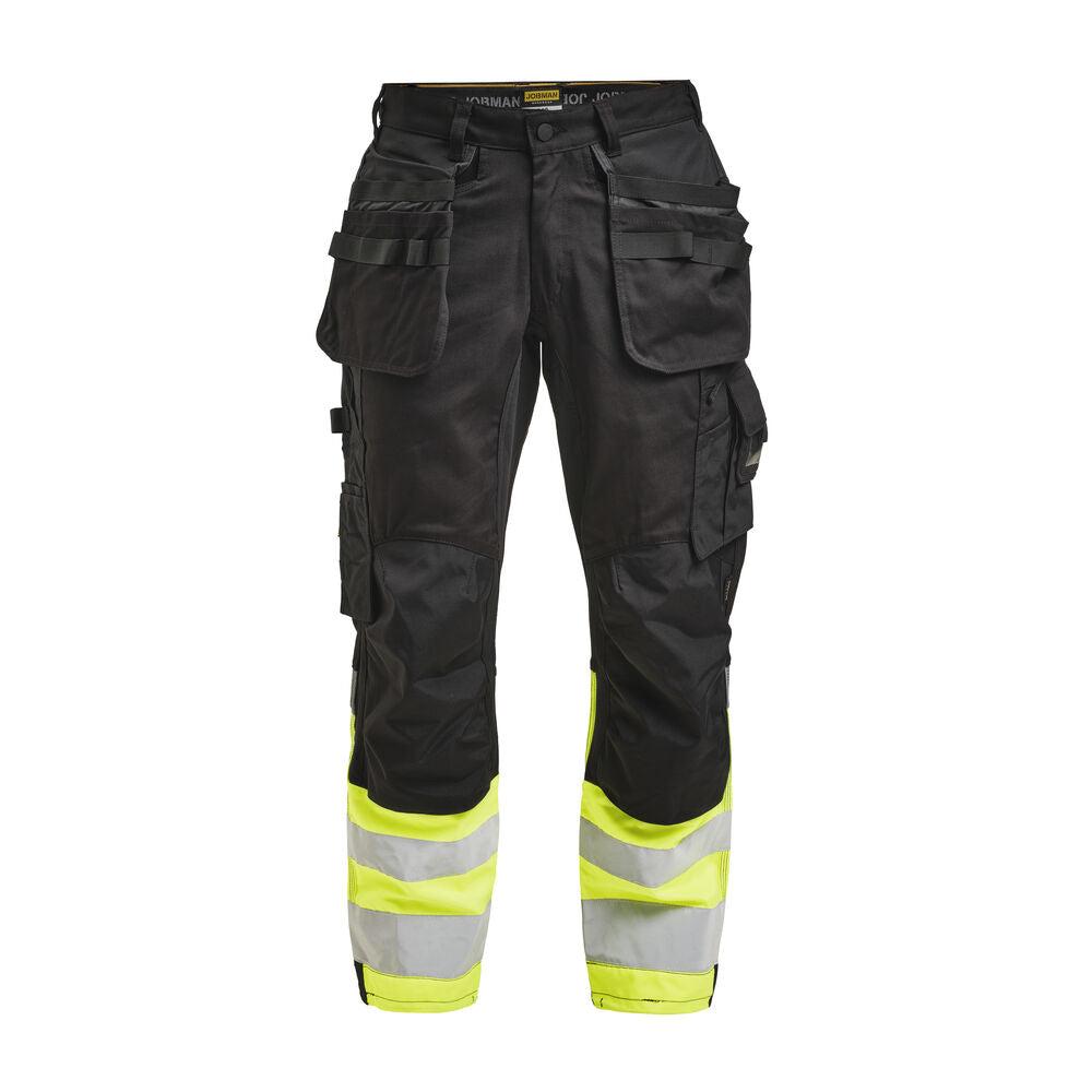 2134 Hantverksbyxa Core Stretch Varsel – svart/gul