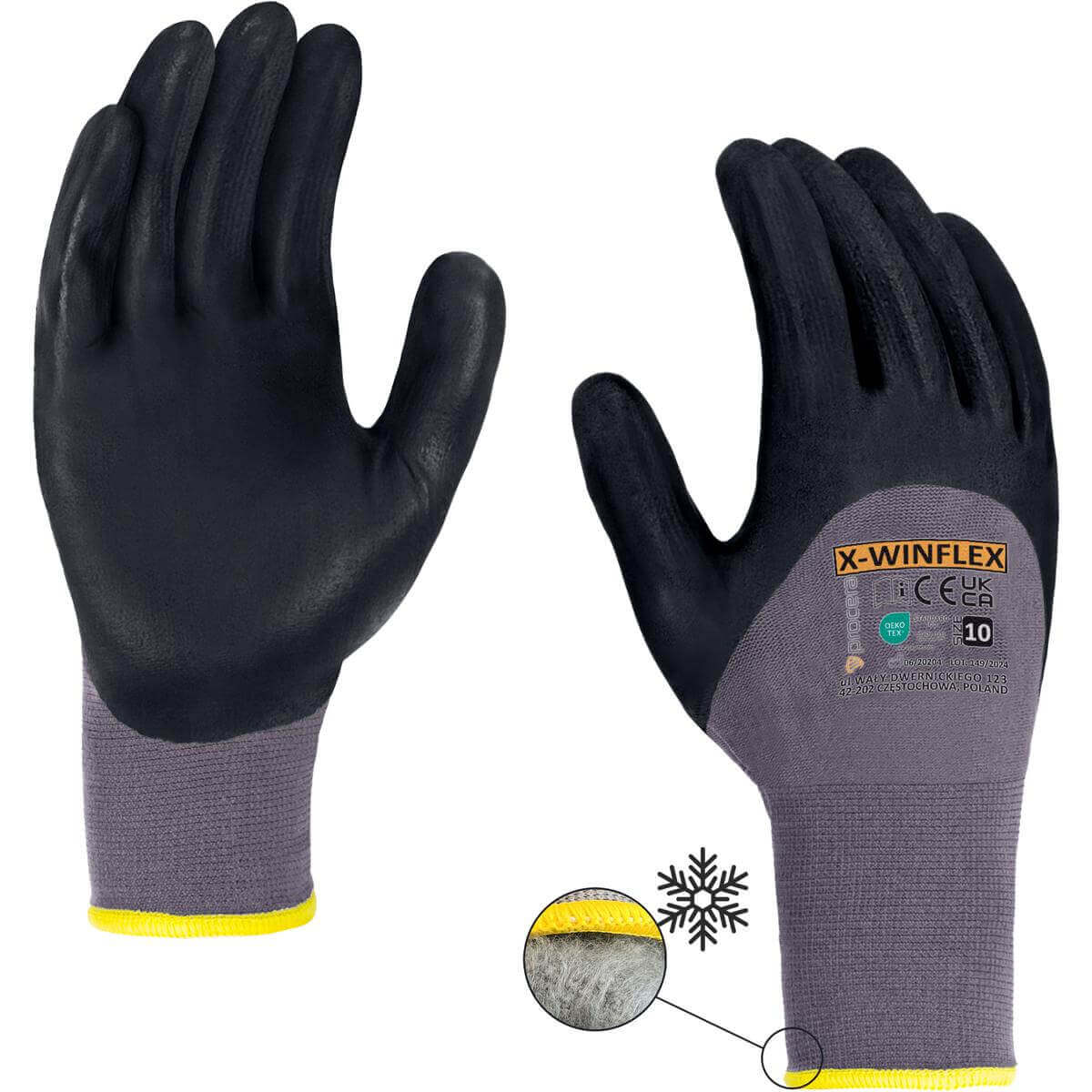 REKAWICE Vadderade POWLEKANE NITRYLEM X-WINFLEX ROZM. 10