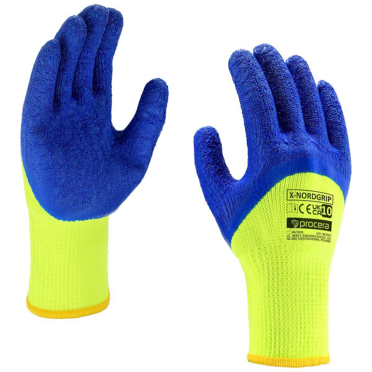 Arbetshandskar X-NORDGRIP Vadderade Latexbelagda 3/4