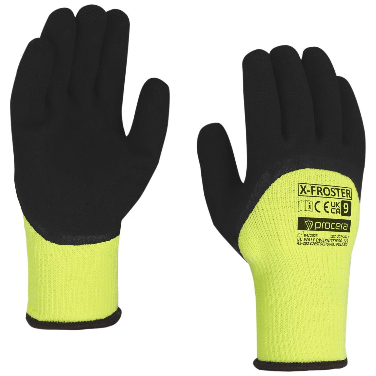 Arbetshandskar X-FROSTER Vadderade skumlatexbelagda