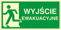 Skylt EWAKUACYJNY - KIERUNEK DO WYJŚCIA EWAKUACYJNEGO - W LEWO - AC 100 CE PS