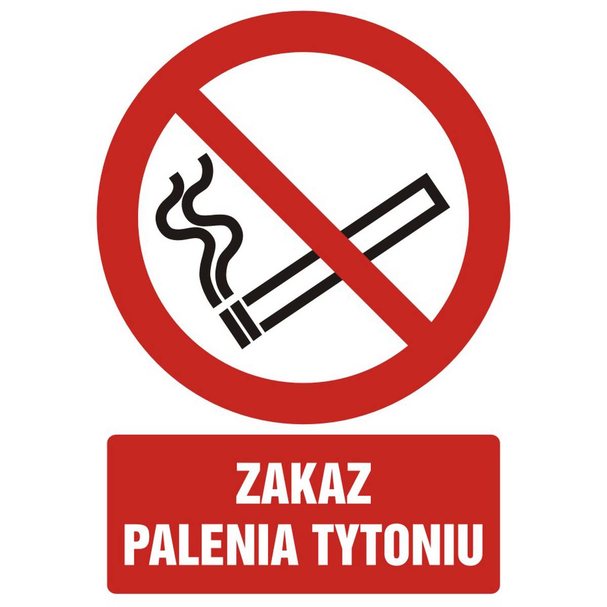 Säkerhetsskylt - ZAKAZ PALENIA TYTONIU - GC053 DJ PN