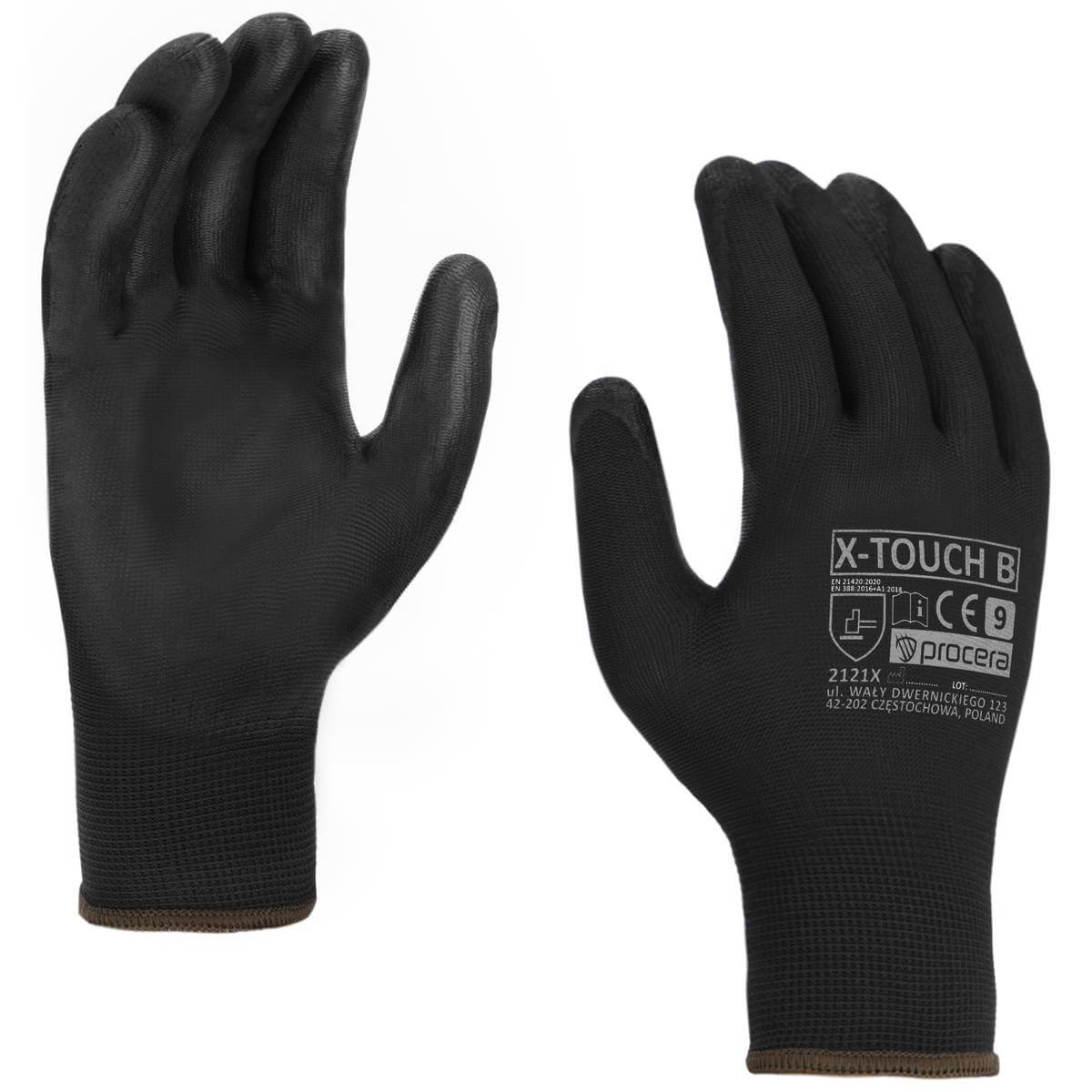 Skyddshandskar X-TOUCH PU-belagda Svart