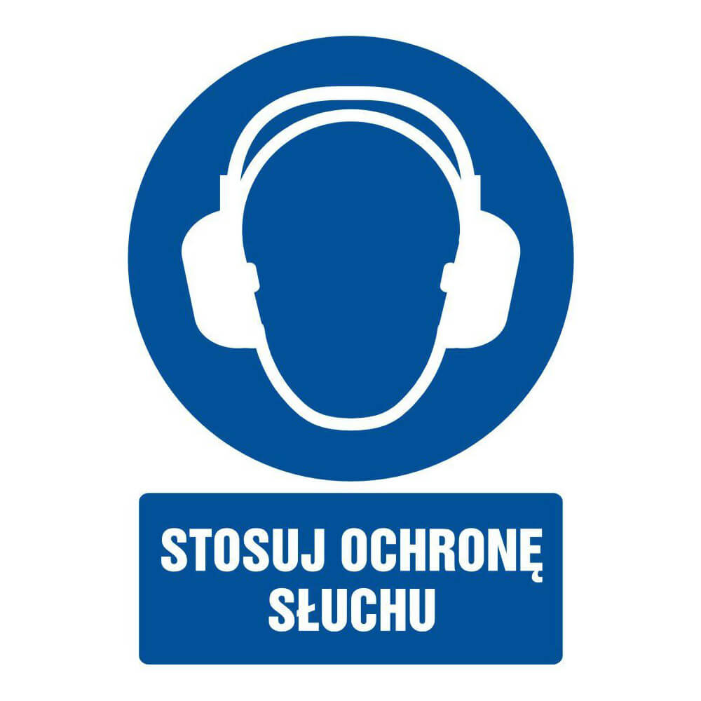 Säkerhetsskylt - STOSUJ OCHRONĘ SŁUCHU - GL 005 BK PN