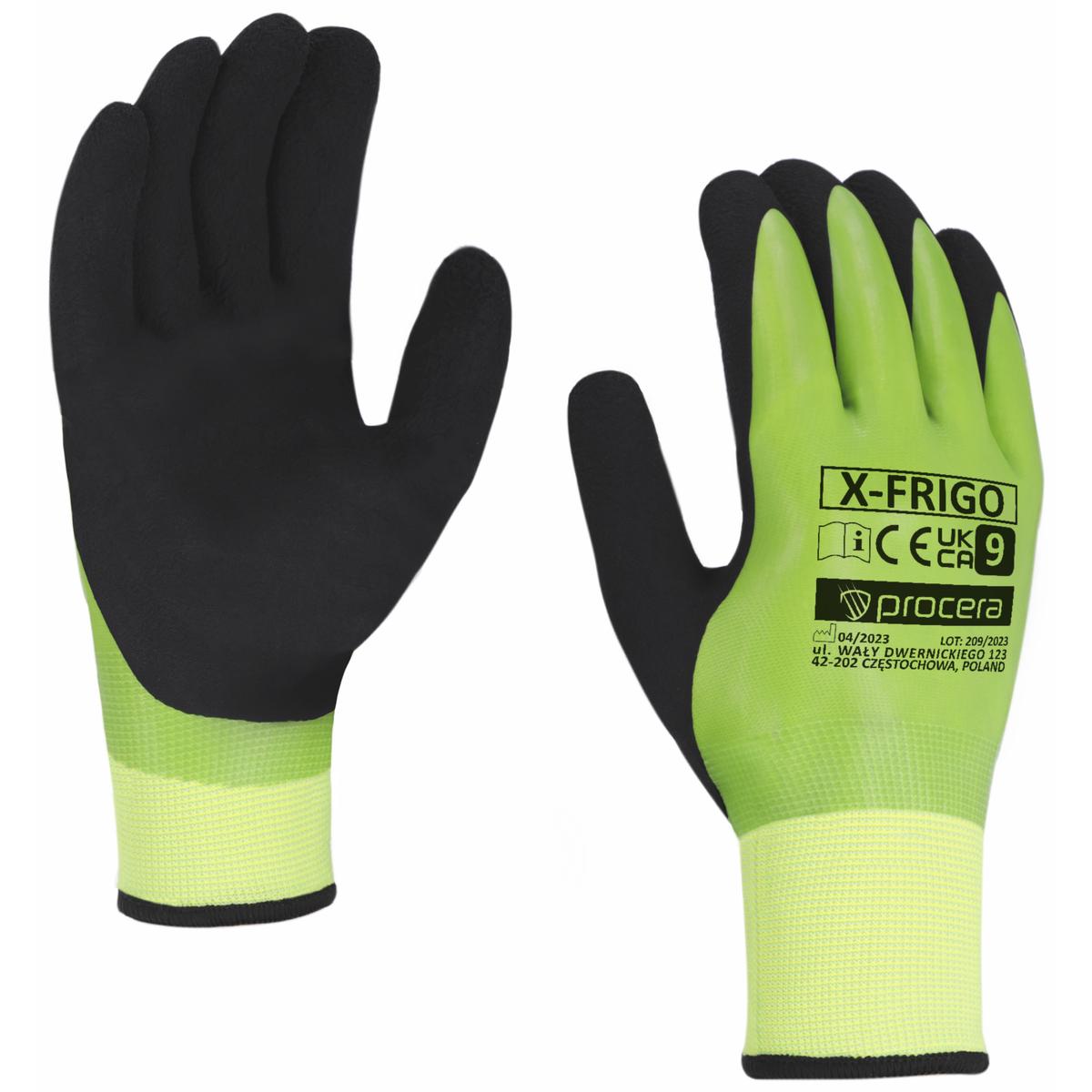 Arbetshandskar X-FRIGO Vadderade dubbelbelagda latex