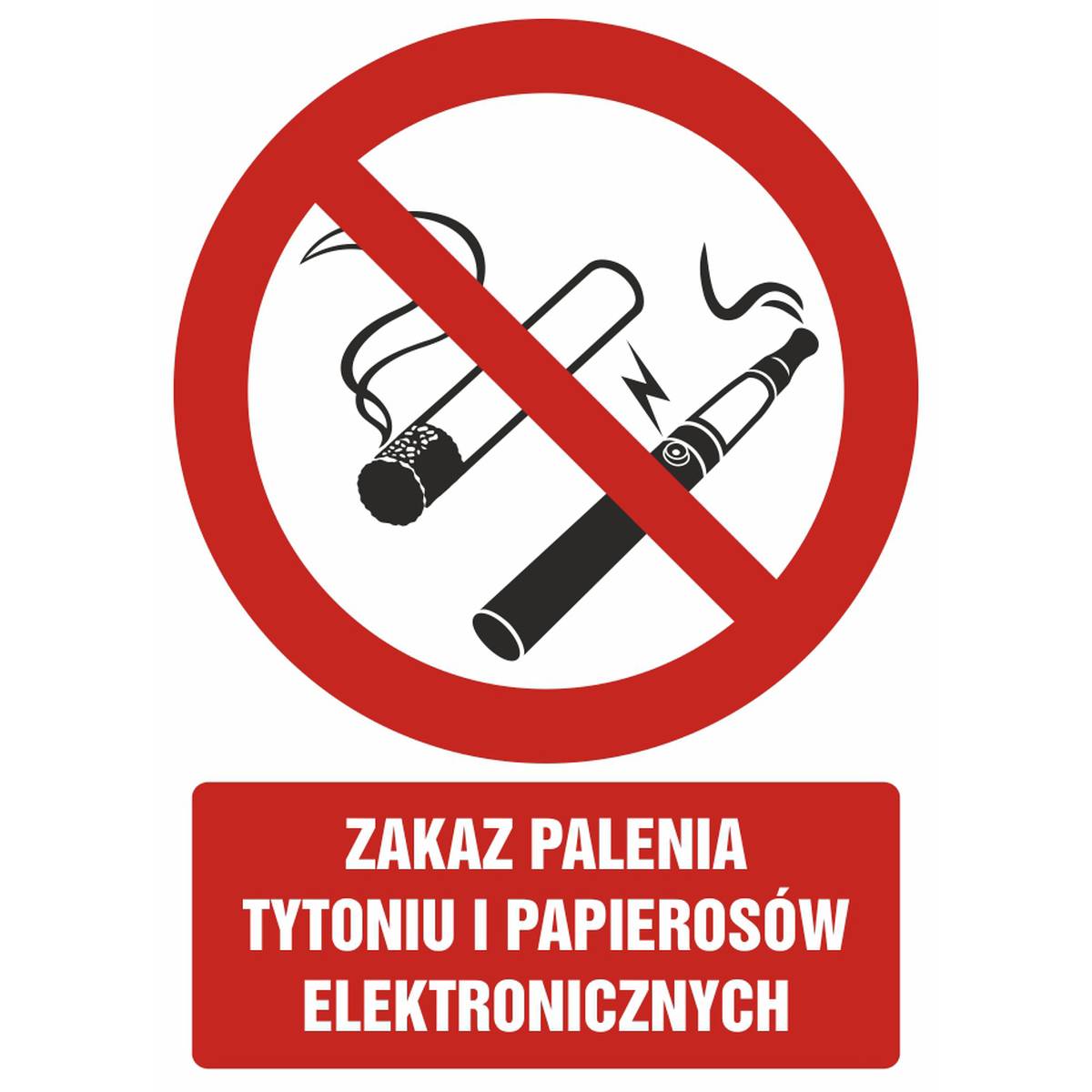 Säkerhetsskylt - ZAKAZ PALENIA TYTONIU I PAPIEROSÓW ELEKTRONICZNYCH - GC071 DJ PN