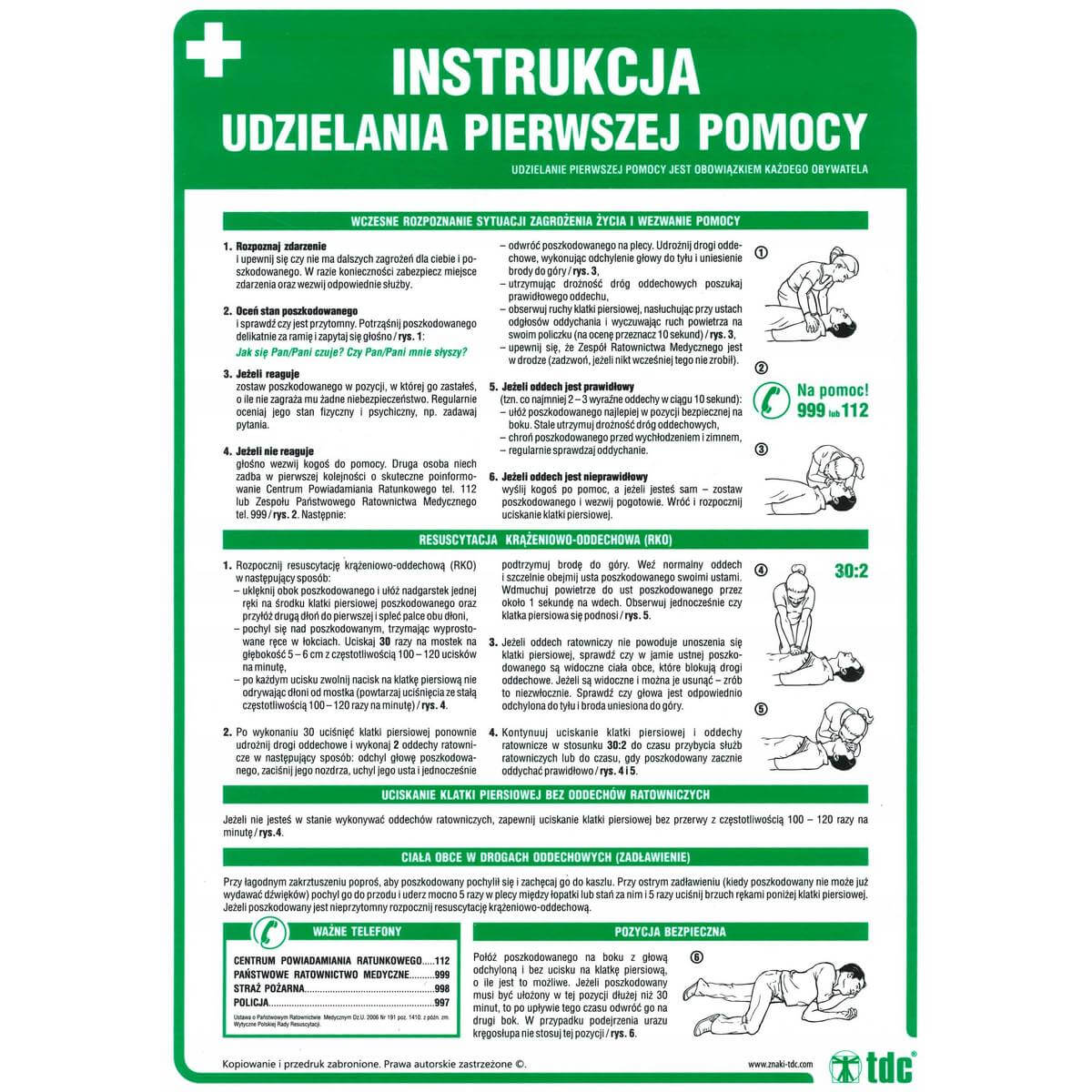 INSTRUKCJA UDZIELANIA PIERWSZEJ POMOCY 24,5 X 35 IA A11 DN CN