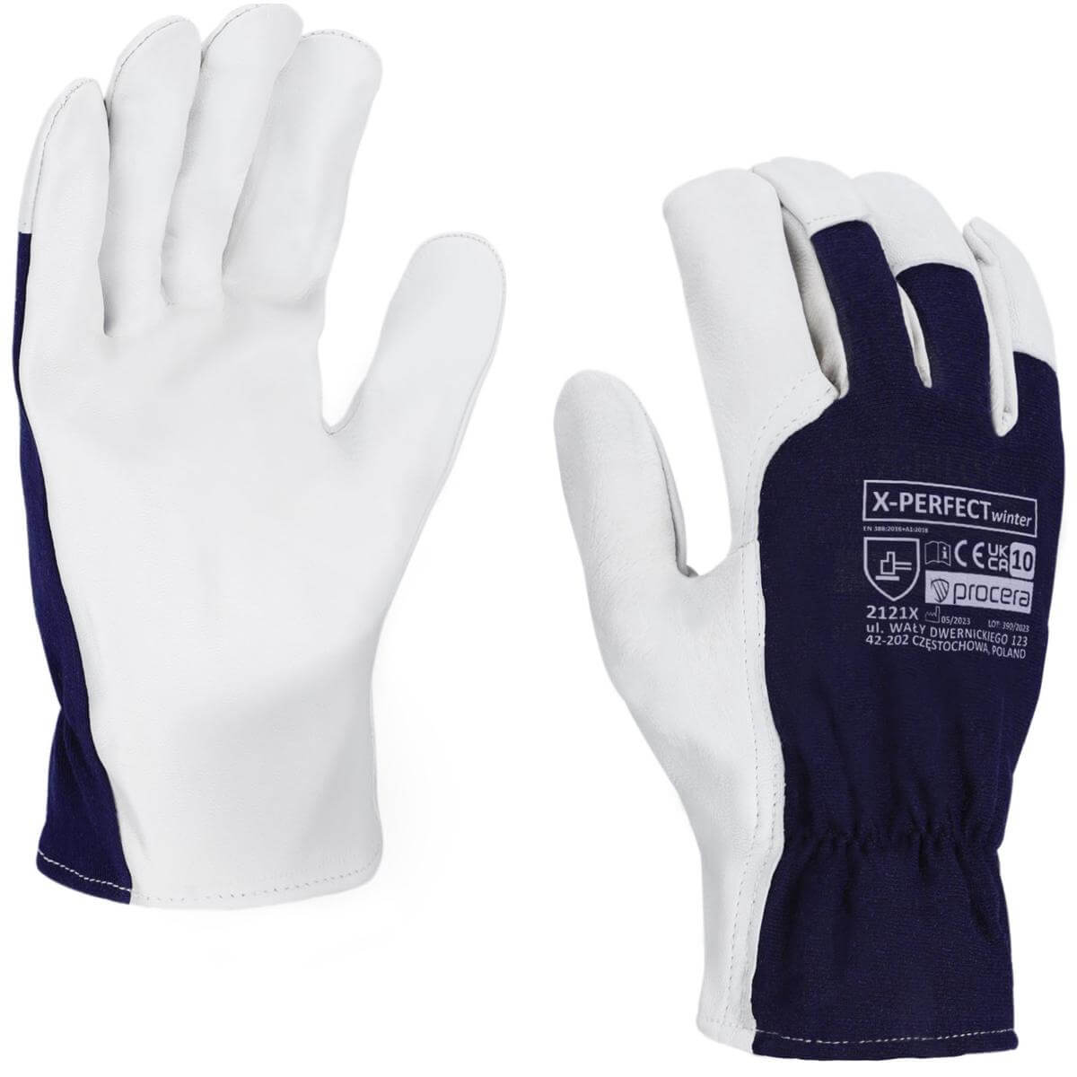 Handskar WZMOCNIONE KOZIĄ SKÓRĄ Vadderade X-PERFECT WINTER ROZM. 10