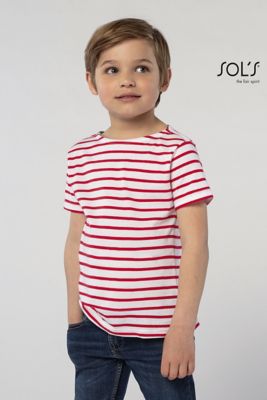 T-shirt - Randig rundhalsad barntröja Miles Kids