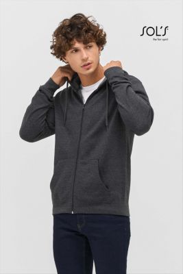 Hoodie, Luvtröja med dragkedja, unisex (STONE)