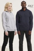 Sweatshirt - unisex med 1/4 lynlås, høj krave Conrad