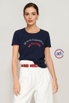 T-shirt - dame, fremstillet i Frankrig, rund hals Lola