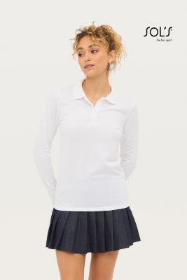 Pikétröja, långärmad, dam, (PERFEKT LSL-WOMAN)